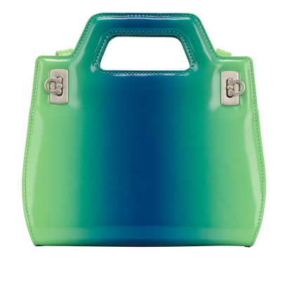 Mini Wanda Ombre Top Handle, &pound;450, Handbags, Blue/Green, Leather, Front view